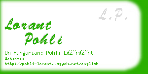 lorant pohli business card